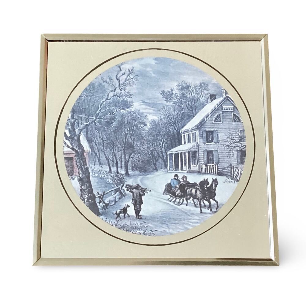 Vintage Currier & Ives “The American Homestead – Winter” Wall Art